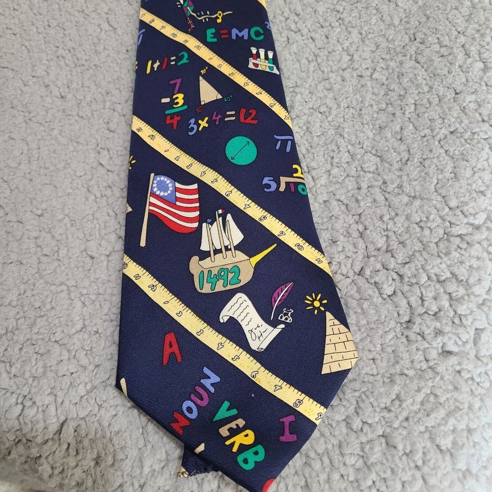 Save the Children Mens Tie Necktie Teacher Lessons Delilah Age 8 Silk